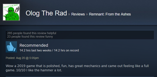 Illustration for article titled Remnant: From The Ashes, As Told By Steam Reviews